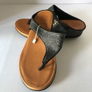 New Fitflop Banda Glitz Black Thong Sz 5